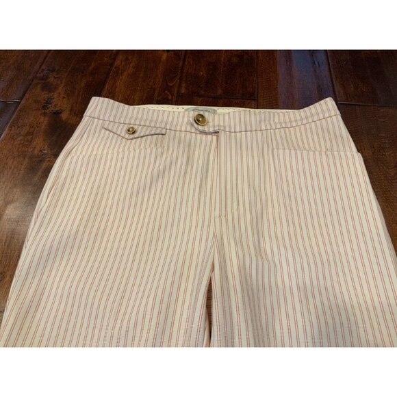 By Anthropologie "The Essential Slim" Red & White Pinstriped Pants, Size 2 (US) - Picture 2 of 6
